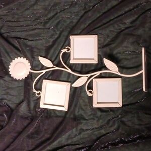 Cute, Sunflower Metal Stand w/ 3 Small Hanging Picture Frames
